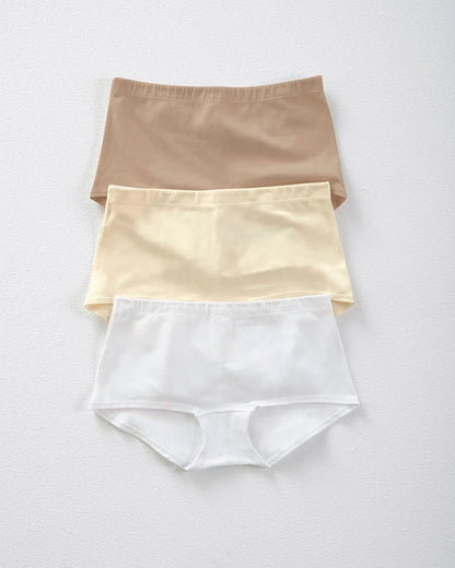 Leonisa® 12634x3 Stretch Cotton Comfy 3-Pack Boyshort Panties