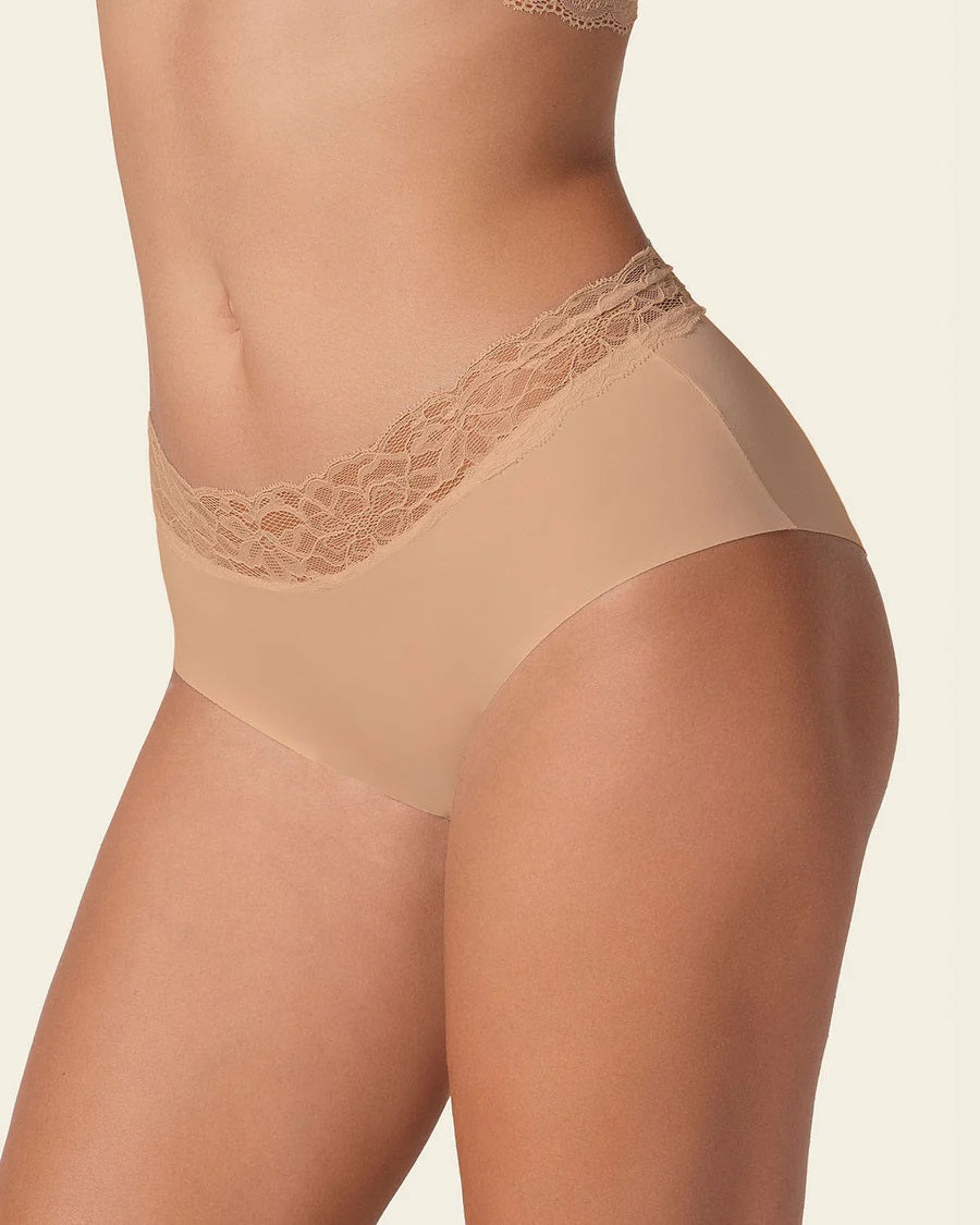 Leonisa® 12960 Ultra Light Lace Trim Hipster Panty