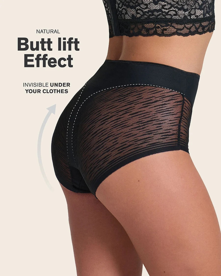 Leonisa® 12984 High-Waisted Sheer Lace Shaper Panty