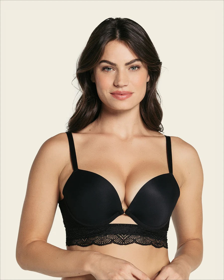 Leonisa® 91040 Front Cutout Demi-Cup Double Push Up Bra