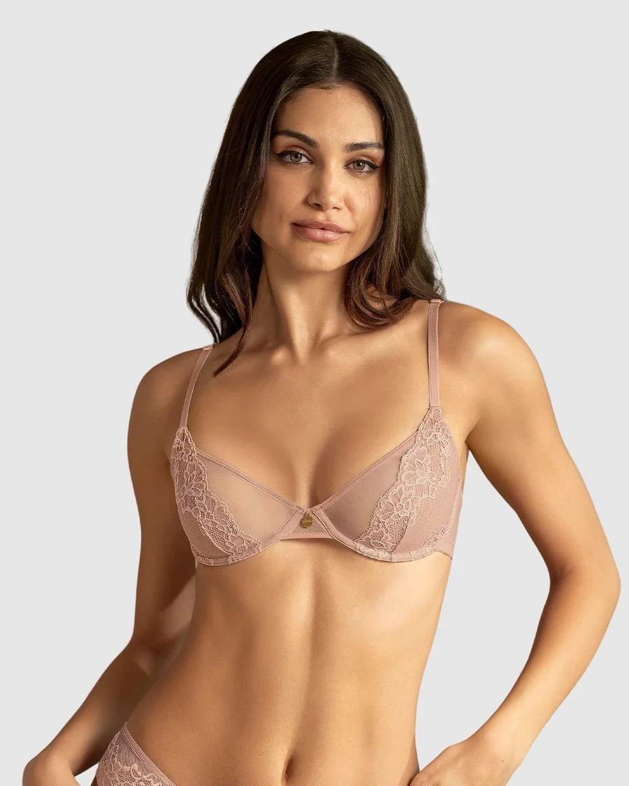 Leonisa® 91145 Demi-Cup Underwire Sheer Lace Bra