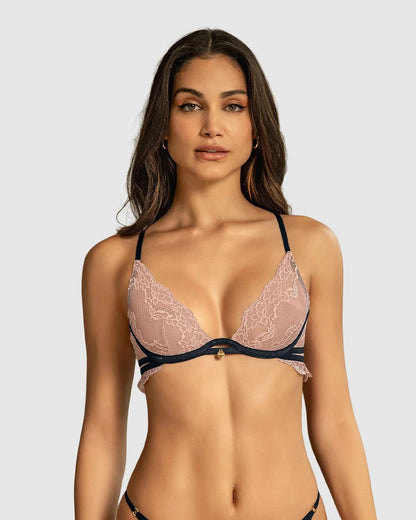 Leonisa® 91147 Plunge Underwire Scalloped Sheer Lace Bra