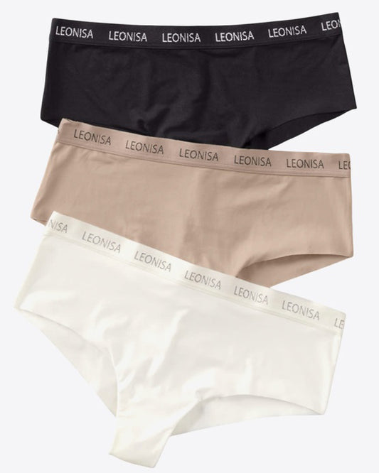 Leonisa® 92012x3 3-Pack Contrast Waistband Soft Cheeky Panties