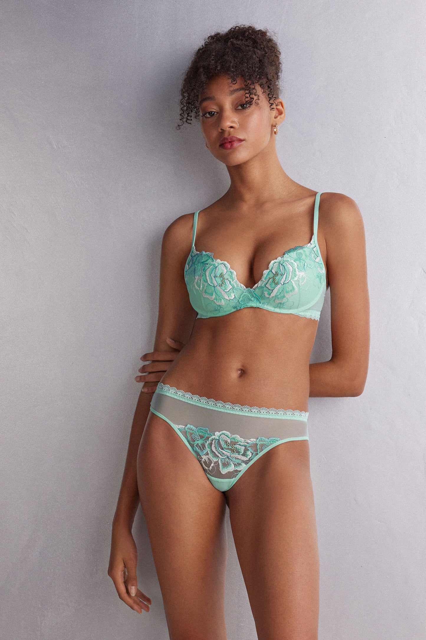 Intimissimi® SBD2540 Emerald Flower Brazilian Panty